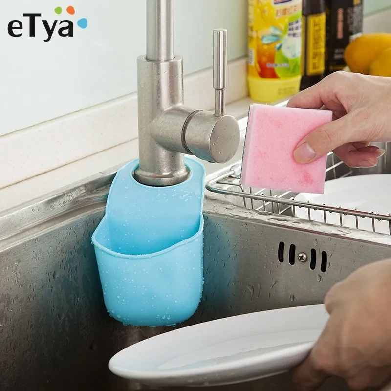 

Creative Folding Hanging Silicone Sink Shelving Sponge Brush Storage Boxes Bins Bathroom Soap Organizer Bags Kitchen Gadgets