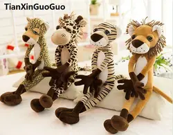 Мягкие плюшевые игрушки около 60 см Джунгли животных серии Лев, тигр, леопард, жираф Плюшевые игрушки Мягкая кукла Рождество подарок w2998