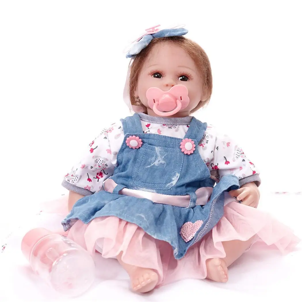 

Children Fashion Cute Soft Silicone Lifelike 3+ Infant Dolls Female Baby 0.81kg Girl Toy Home, Bedroom Gift