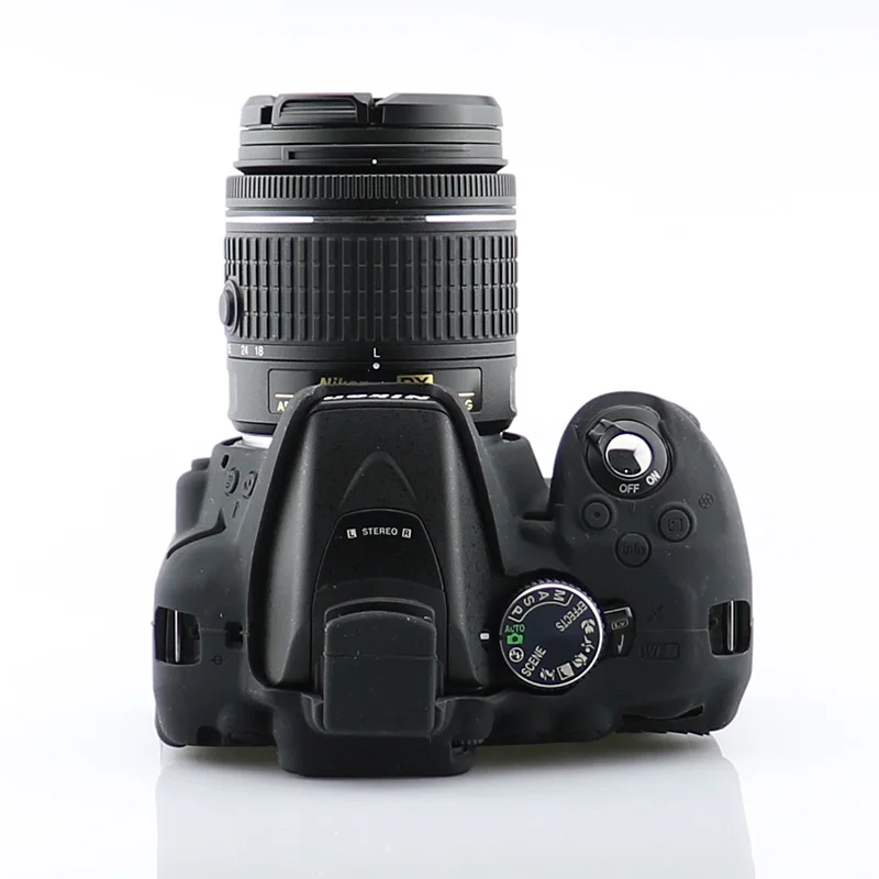 Силиконовый Броня кожа случае корпус для однообъективной цифровой зеркальной фотокамеры протектор крышки объектива для Nikon D5300