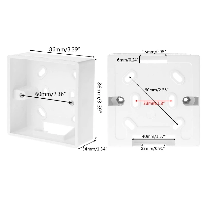 86*86 мм Настенная распределительная коробка для термостата белого цвета Установочная коробка для BOT-313WIFI термостата