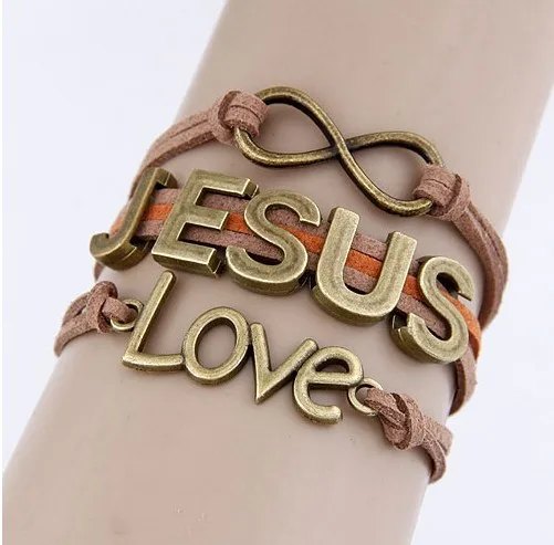

F&U B003 Europe And The United States Retro Creative Love Letter 8 words Combined Hand Woven Bracelet