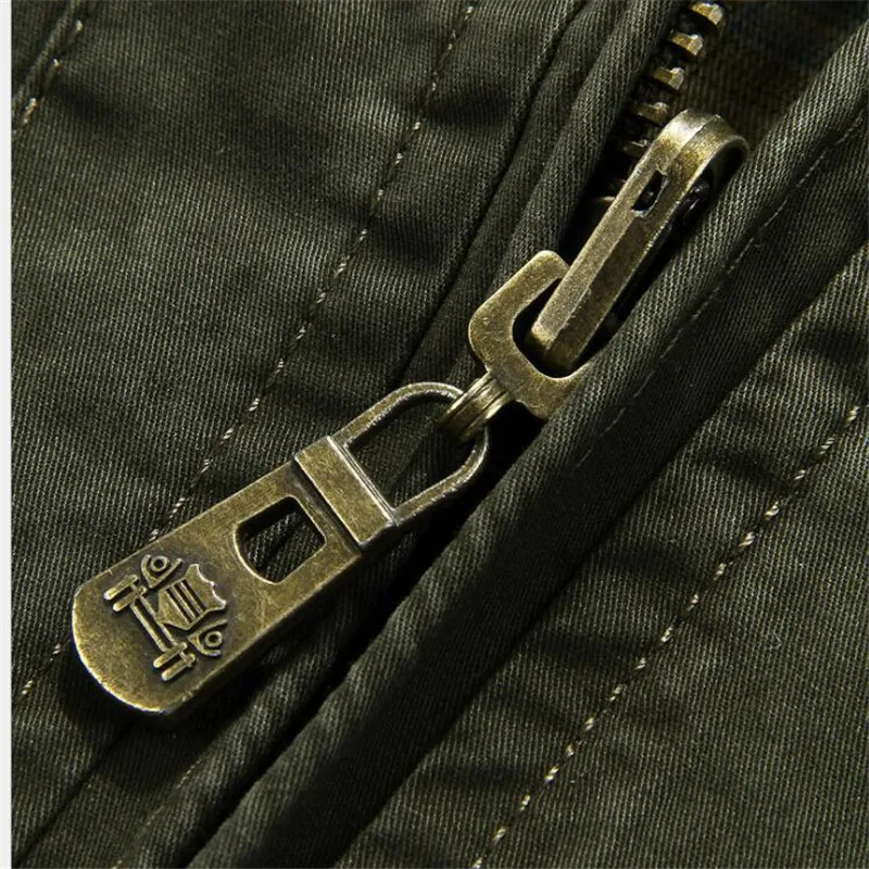 Thick Cotton Fabric Bomber Jacket 2019 Male Plaid Liner Motorcycle Tooling Plus Size Military Casual Jacket coat Double sided