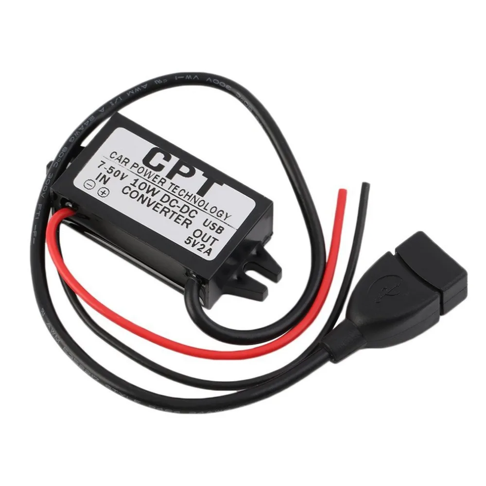 DC 7 50V до 5V 2A USB Женский понижающий преобразователь регулятор водонепроницаемый