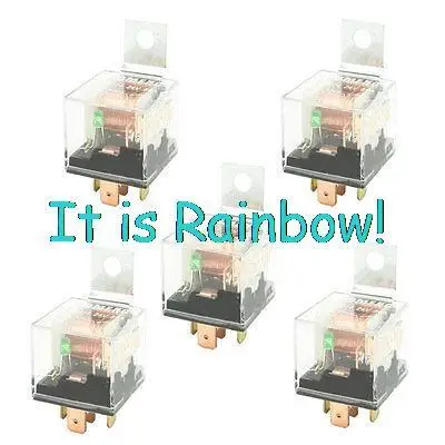 

Free Shipping DC 24V 80 Amp 1NO+1NC SPDT 5 Pin Male Plug Green Pilot Lamp Auto Car Relay 5 Pcs