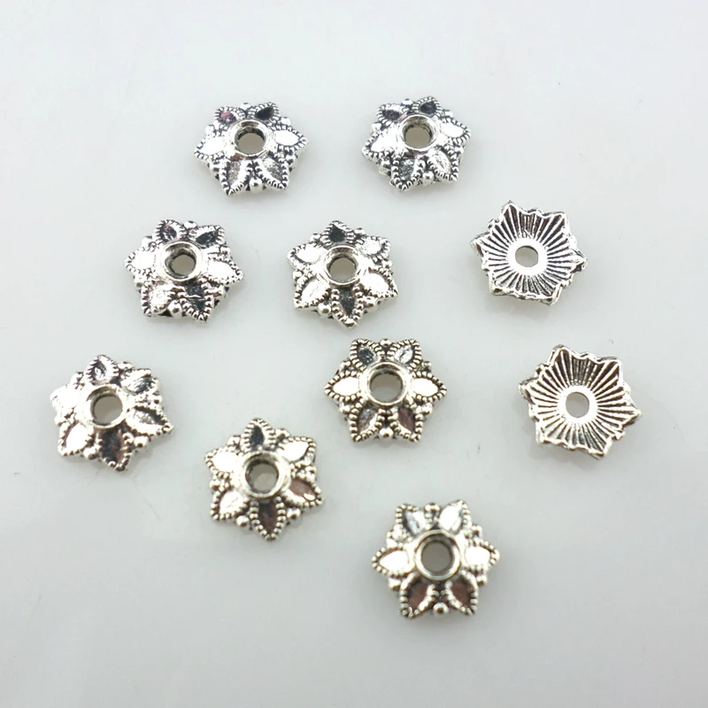 

160pcs Tibetan Silver Small Flower End Bead Caps 7mm Charm Jewelry Beading Findings