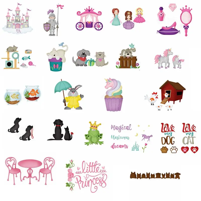 

Animals Fairy Tale Figures Princess Cutting Dies DIY Scrapbooking Card Photo Making Stencil Embossing Template New Dies 2019