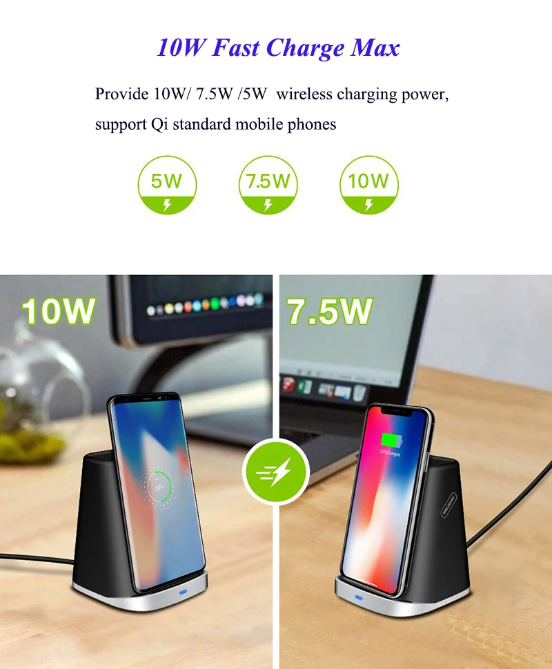 04Brush Pot Fast Charging Holder Qi Wireless Charger Stand