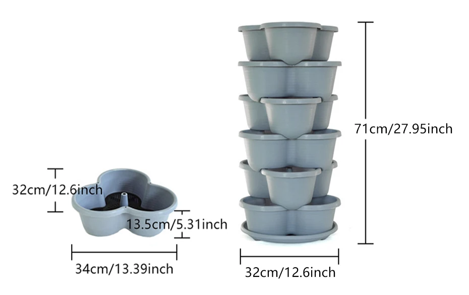 6 ярусов Штабелируемый клубника трава цветок овощи фрукты Плантатор балкон кухня горшки для суккулентов украшения дома и сада