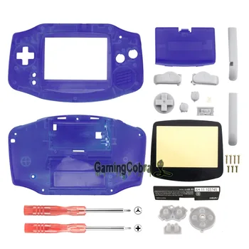 

Clear Blue Full Housing Shell Buttons with Screen Len for Gameboy Advance - GBA007