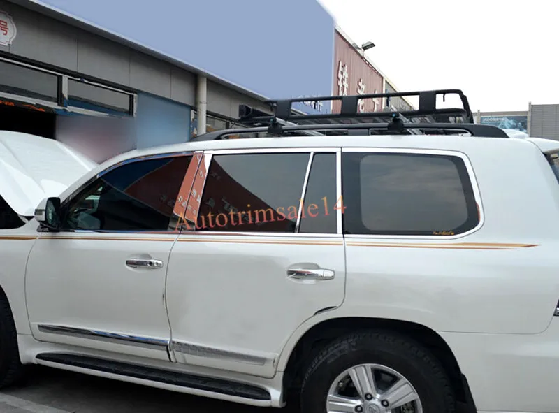 

24pcs Steel Bottom +Upper +MIddle Full Window Frames Moldings Cover Trims For Toyota Land Cruiser LC200 2008-2016
