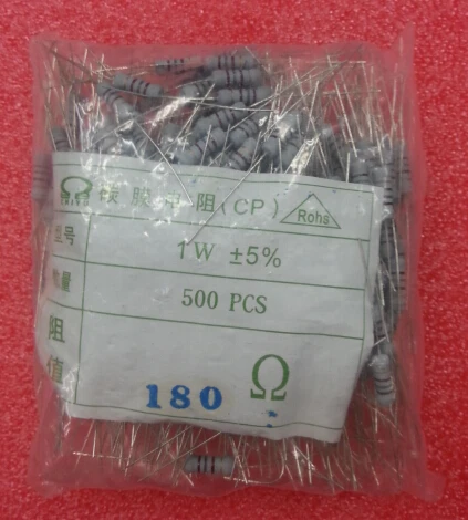 

1W 180R 1W 180OHM Carbon Film 5% 500pcs/LOT Free shipping
