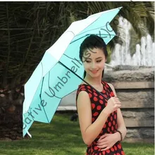 Ручной лотоса зонтики с листьями, защита от солнечных лучей, 190 т pongee, в три раза, женщина зонтик, поворачивается черный вышивка окантовкой, в форме ветряной мельницы