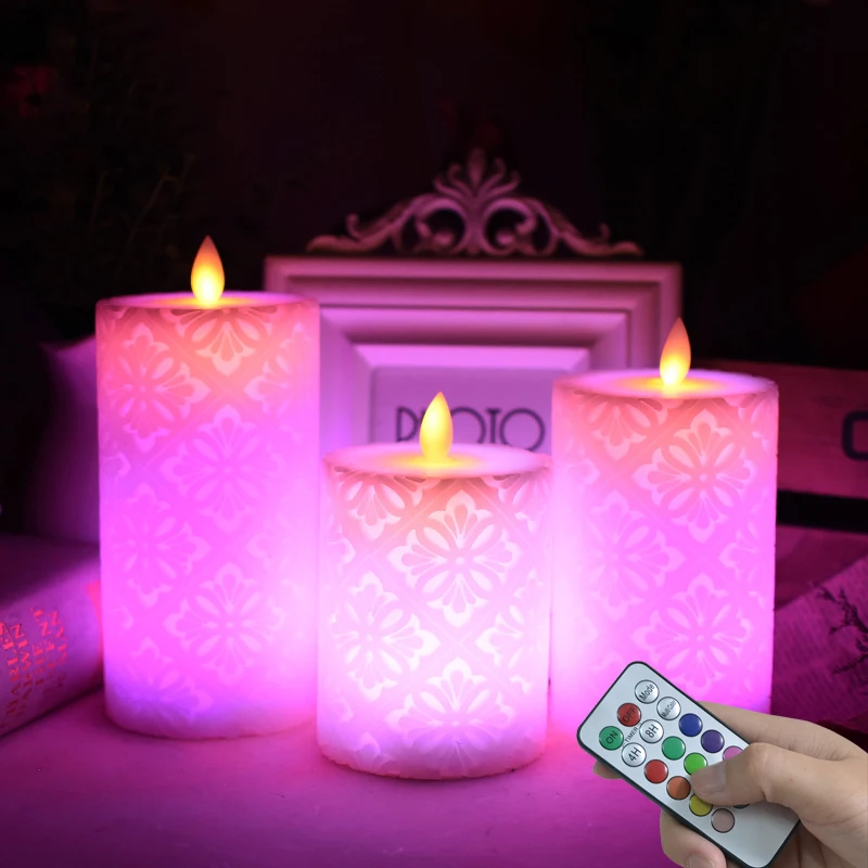 Wireless RGB Remote Led Candle Made By Paraffin Wax For Birthday