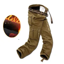 Тактические плотные брюки-карго, зимние мужские камуфляжные штаны, плотные теплые штаны, повседневные военные мешковатые брюки, плюс размер 40
