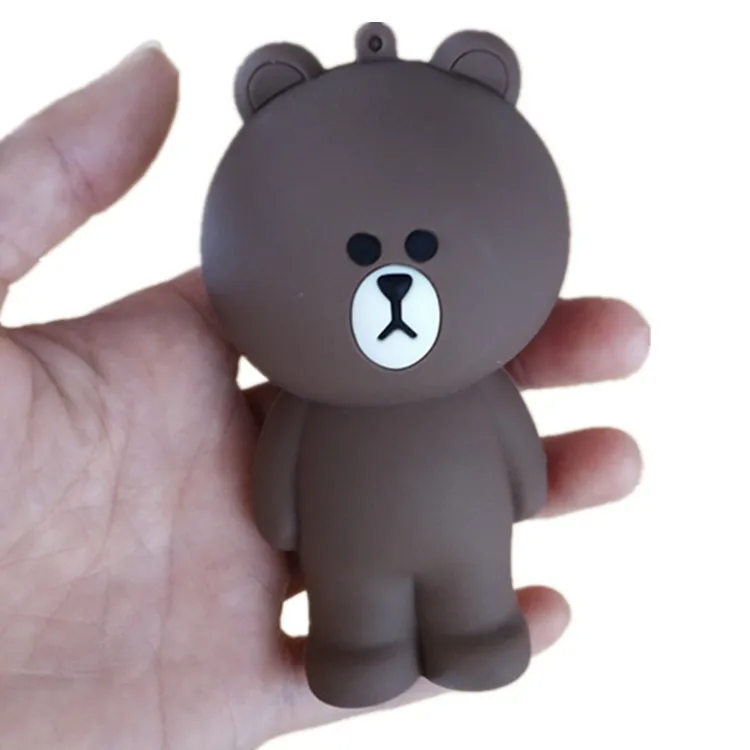 Корейский 3D мультфильм коричневый медведь Кони силиконовый контейнер для карандаша сумка Детский подарок игрушки совместим с милый чехол для монет брелок