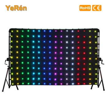 Prijzen LED Video Gordijn LED Achtergrond MotionDrape LED DJ Effect Verlichting P18 2x3 meter RGB SMD 5050 sd kaart controller