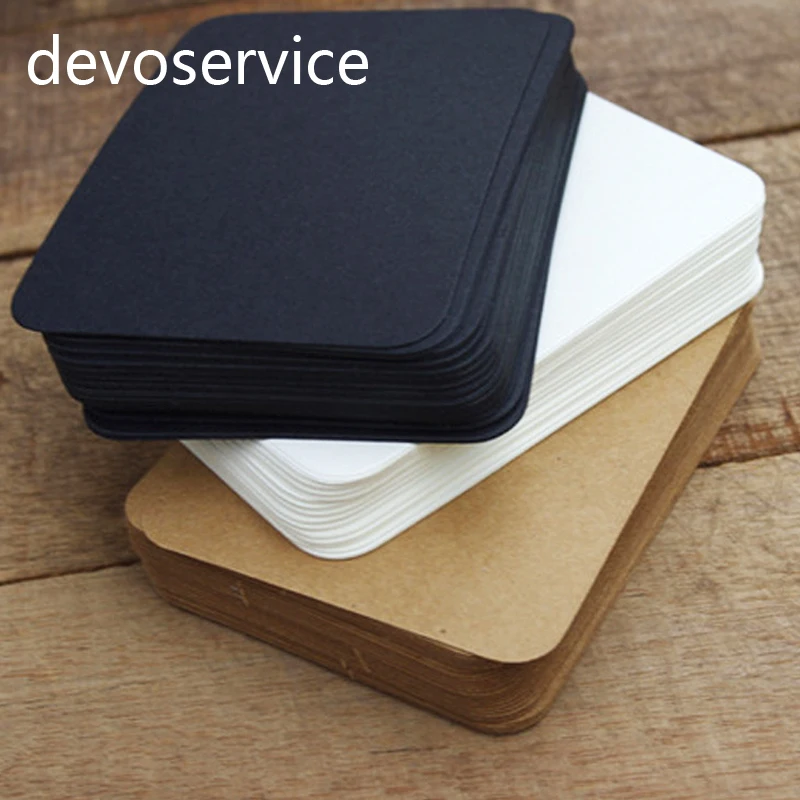 

100PCS/Lot Black White Kraft Paper DIY Graffiti Memo Pads Note Pads Message Words Card Stationery Office School Supplies