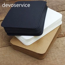 100PCS Lot Kraft Paper White Black DIY Graffiti Memo Pads Note Pads Message Words Cards Stationery