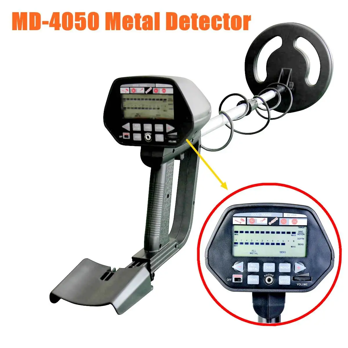 MD-4050 детектор металла металлоискатель для золота металла длина регулируемый Охотник за сокровищами искатель портативный Охотник детектор
