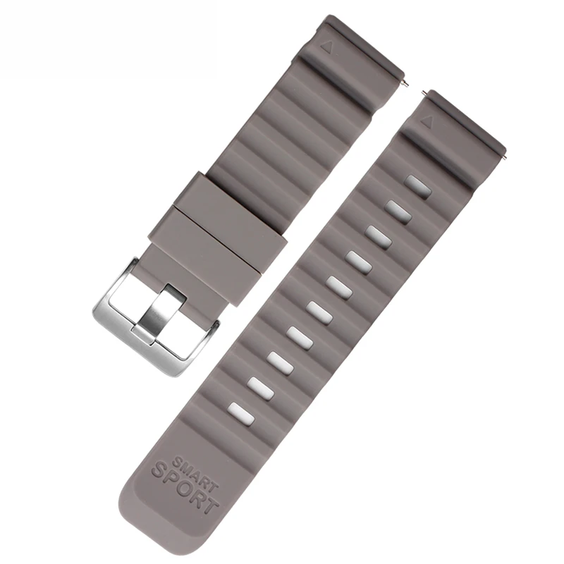 Резиновый ремешок для часов 24 мм для SUUNTO TRAVERSE CORE спортивные часы высокого качества силиконовый мужские часы браслет - Цвет ремешка: Серый