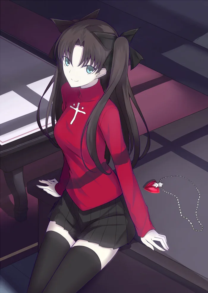 MF0069 Fate stay night Tohsaka Rin Косплей Кулон красный большой размер Tohsaka ожерелье ювелирные аксессуары