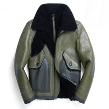 Мужская модная зимняя куртка в байкерском стиле из овечьей кожи с подкладкой из шерсти в стиле ретро