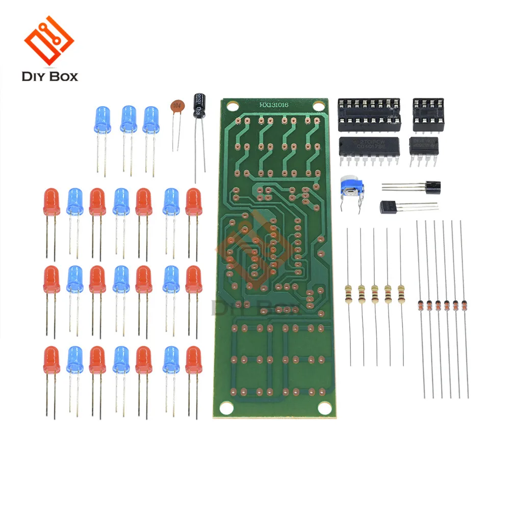 Красный синий двойной цвет мигающие огни комплект стробоскоп NE555+ CD4017 практика обучения DIY наборы электронный набор