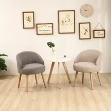 Nordic Fabric Lazy Sofa Casual Living Room Home Furniture Solid Wood Dining Room Dining Chair Fashion Creative Personality Chair giantex living room accent leisure chair modern fabric upholstered arm chair single sofa chairs home furniture hw54386