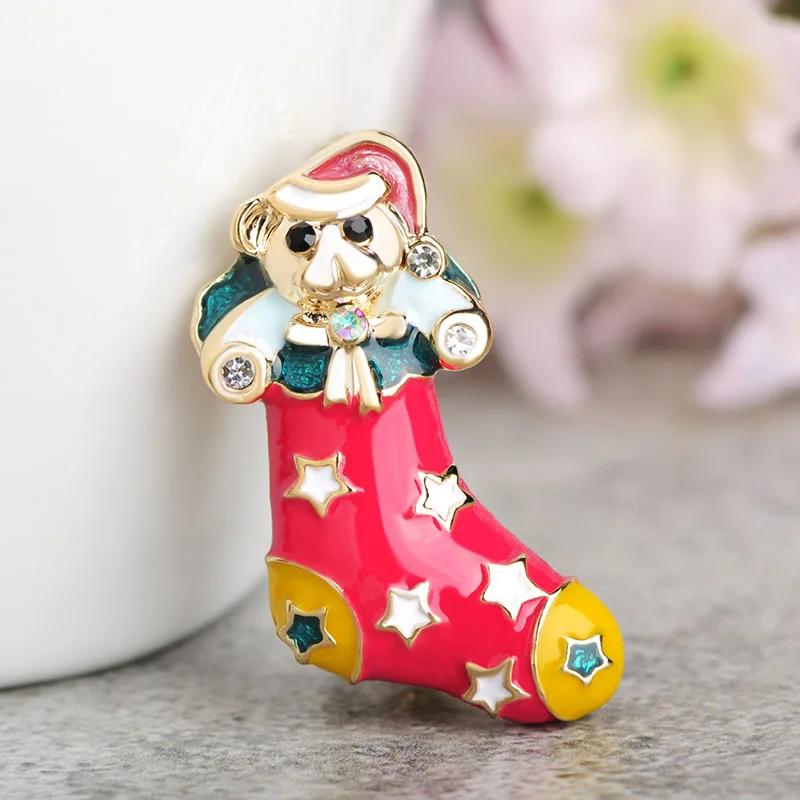 Funmor/милые эмалевые шармы в виде медведей кукла чулок броши для женщин и детей