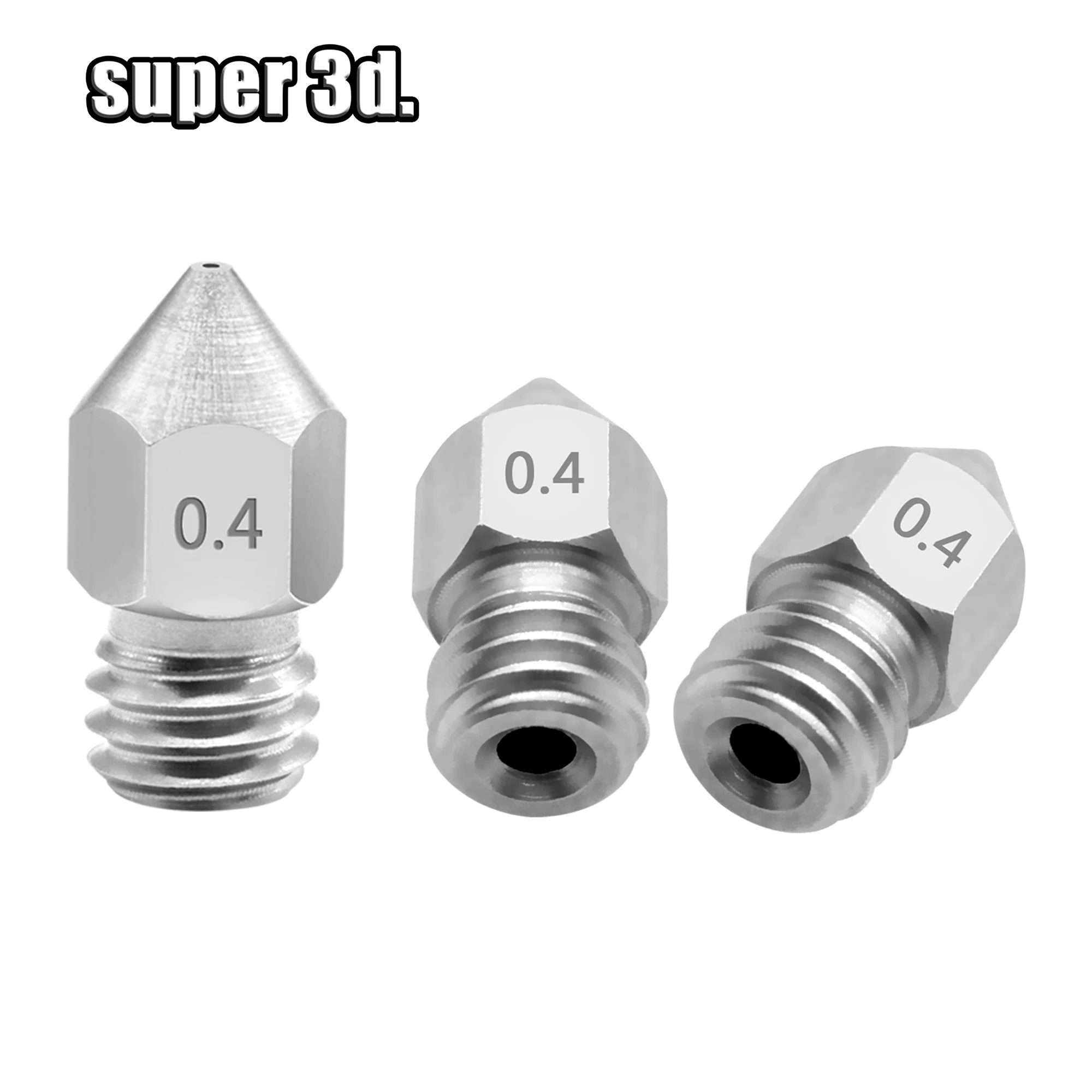 1pcs MK8 Hardened steel Die Steel Nozzle 0.4mm M6 threaded for 1.75mm filament 3D printer parts