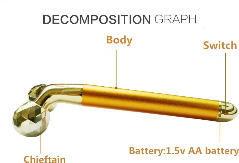 Роликовый массажер для лица y-образный Роликовый Массажер 24 k массажный инструмент для лица косметический инструмент для снятия морщин