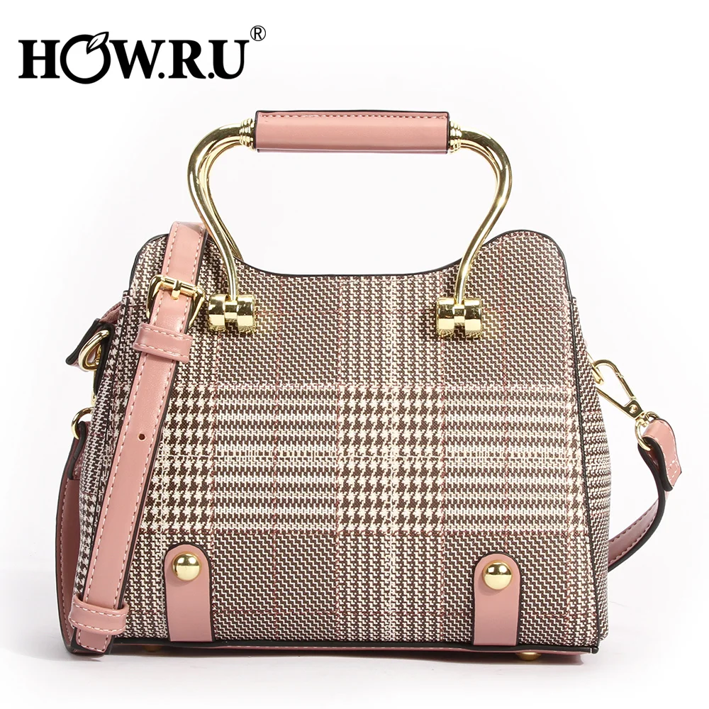 

HOWRU 2019 Fashion Luxury Woman Handbags Small Cute Crossbody Bag For Women Plaid Pattern Messenger Bags Designer Shoulder Bags