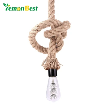 

Led Pendant Light 2.5m Braided Rope Vintage Industrial Loft E27 Pendant Lamp shop bar coffee Decoration AC110-220V 110V 220V