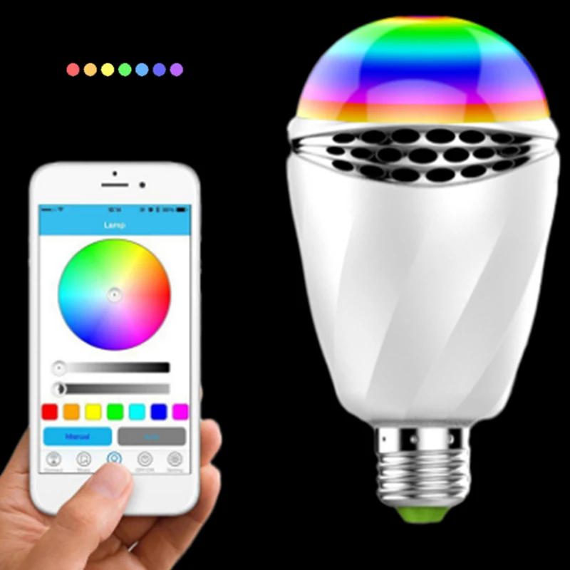 E27 app control led smart bluetooth bulb with speaker lights music play
