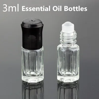 

3ml Glass Essential Oil Travel Bottles 10ml 12ml Empty Roll On Refillable Perfume Bottle Steel Roller Ball Containers