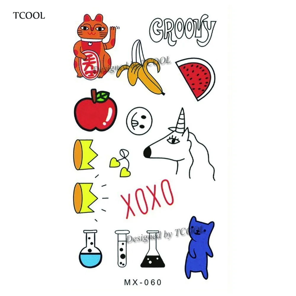 

HXMAN Cartoon Animals Children Temporary Tattoo Sticker Waterproof Fashion Fake Body Art Tattoos 9.8X6cm Kids Hand Tatoo MX-060