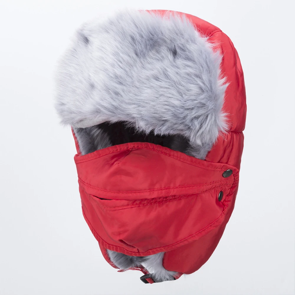 

Winter Hood with Face Mask Plush Cap Unisex Multiple Colors Earflap Ideal Hot