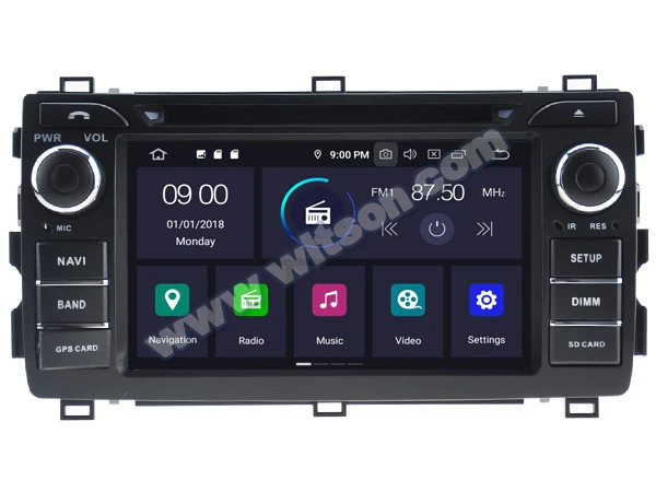 Discount 7" Android 9.0 Pie OS Car DVD Multimedia Navigation GPS Radio for Toyota Auris E180 2012-2018 with 256GB External HDD Support 1