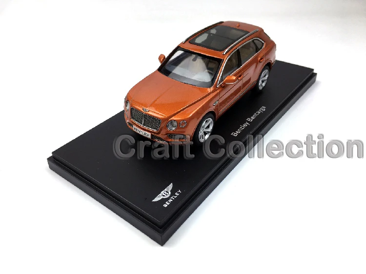 Diecast Model Car for Orange 1:43 Bentley Bentayga Luxury SUV Vehicles Limited Edition Craft Sport Car