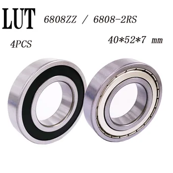 

4pcs/Lot 6808ZZ 6808 2RS 6808 40x52x7mm ABEC-5 Metal Shielded Thin Wall Deep Groove Ball Bearing 6808 bearing