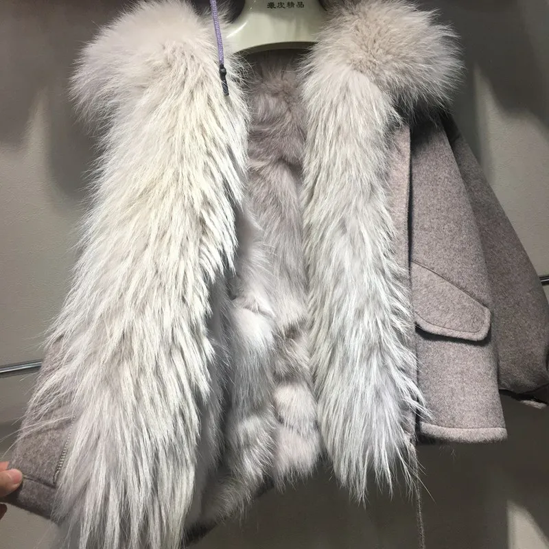 Collet Finition Vraie De beige Femmes Mouton purple Purple L'intérieur Et Fourrure Véritable Nouveau À light Avec 2018 Printemps Parkas Luxe Mode Manteau La D'hiver Chaud Khaki Amovible wZC6vxq