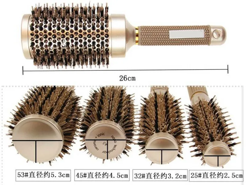 4 размера НОВАЯ щетка для волос Nano щетка для волос керамическая щетка ионная круглая бочка расческа Парикмахерская салонная укладка сушка завивка