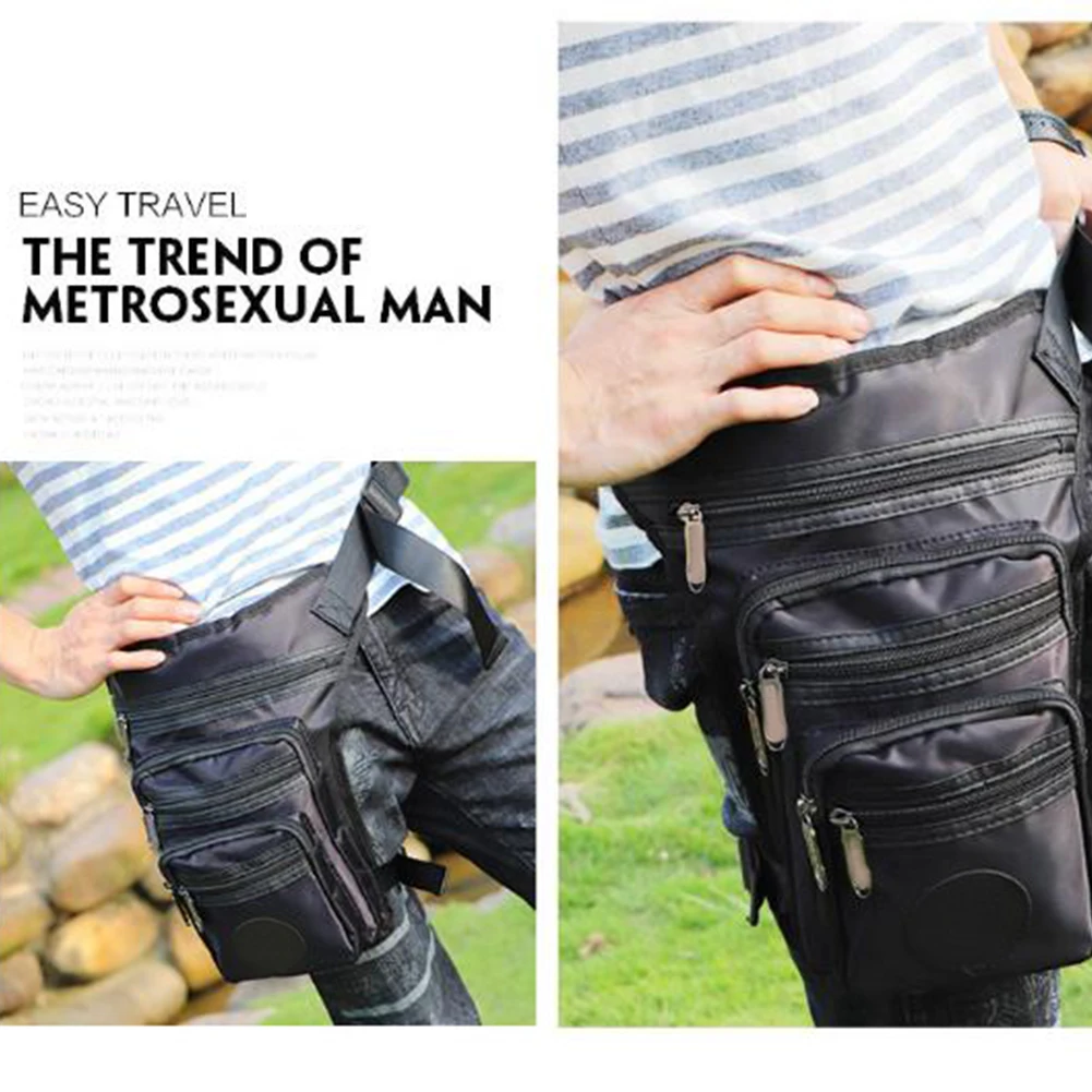 

Men Waist Pouch Outdoor Multifunctional Waterproof Fashion Sport Thigh Packet Leg Bag Double Layer Adjustable Running Elasticity