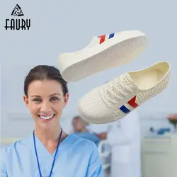 Летние туфли для медсестер и врачей дышащие Нескользящие пластиковые белые полые хирургические больничные медицинский уход аксессуары