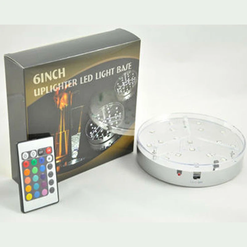 6inch Led Wedding Centerpieces Light Base Rgb Multi Colors With Remote