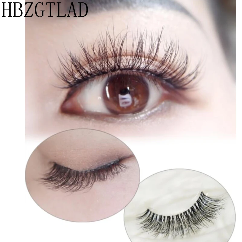 Transparent stem Mink Hair Eyelashes reusable Natural 3D Messy Popular short False Eyelash Full Strip Extension | Красота и здоровье