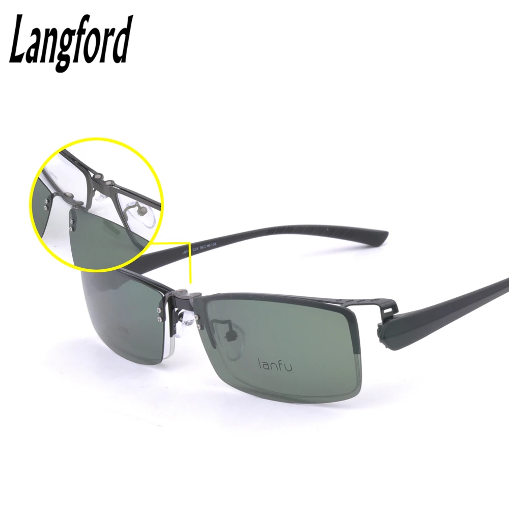 Buy Polarized clip eyeglasses frame men optical