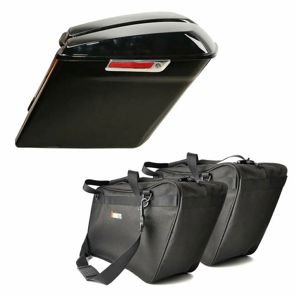 

KEMIMOTO VIVID BLACK 5" Stretched Extended Hard Saddlebags & Luggage Bag liner bags for Touring FLHT Road King 2014-2018 2017