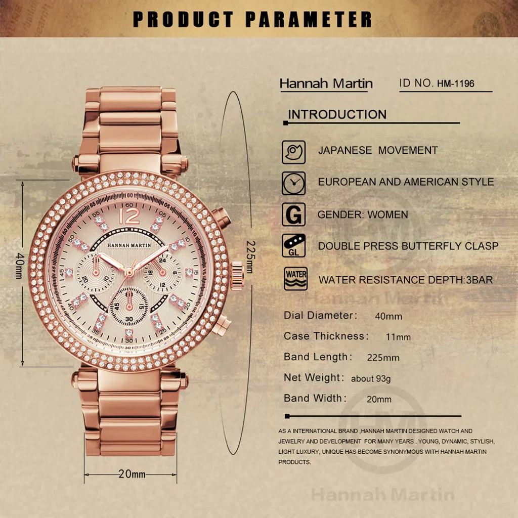 

Fashion Diamond Three Eye Six Digit Digital Scale Ladies Steel Belt Quartz Watch Relogio Feminino Reloj Mujer Bayan Kol Saati